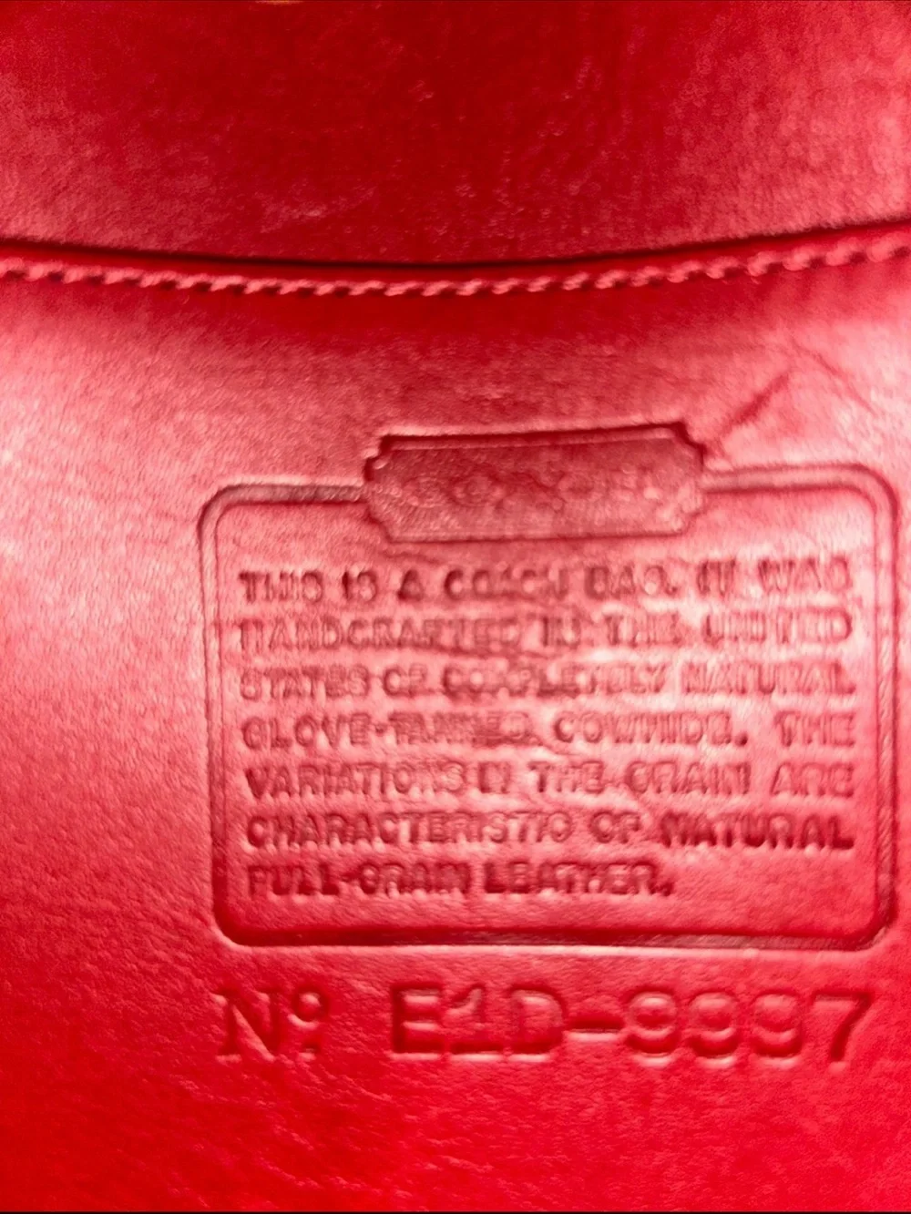 Vintage Red Coach Legacy Crossbody Bag #9997